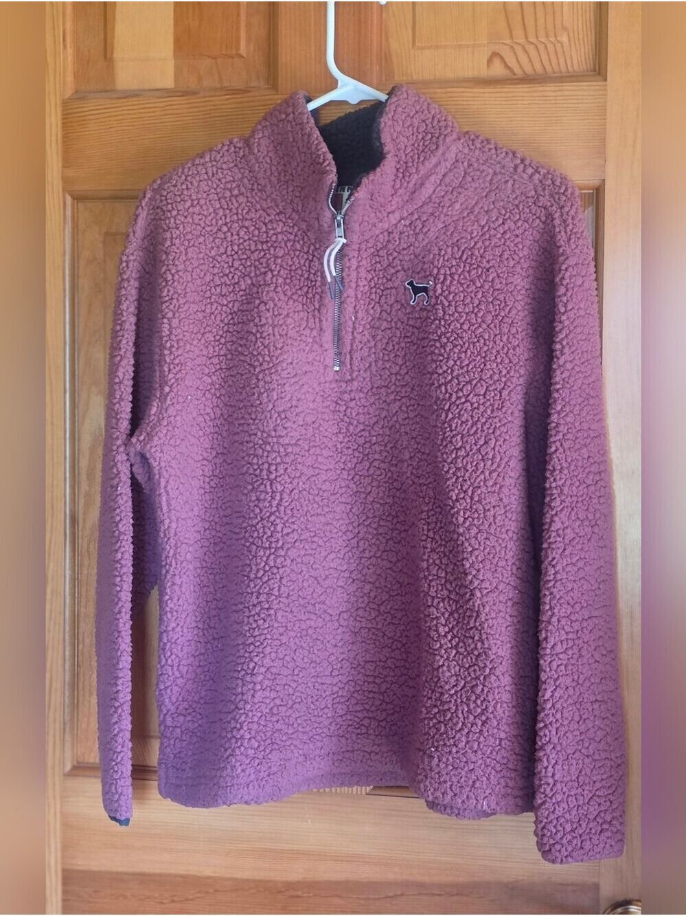 PINK by Victoria's Secret Dusty Mauve Sherpa Half-Zip Top